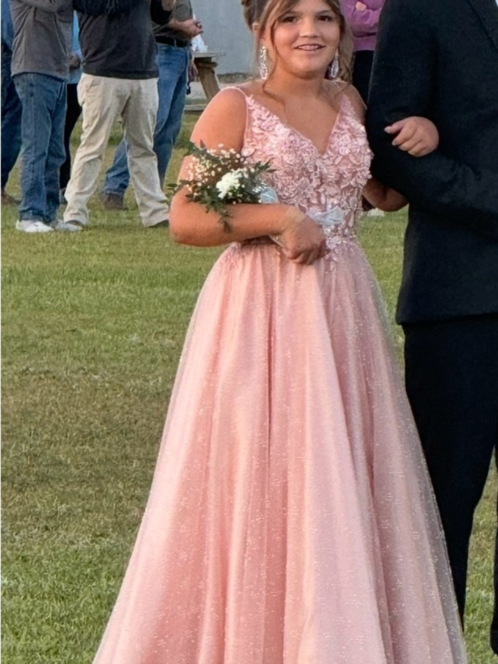 Sherri Hill Pink Sparkle A-Line Prom Dress
